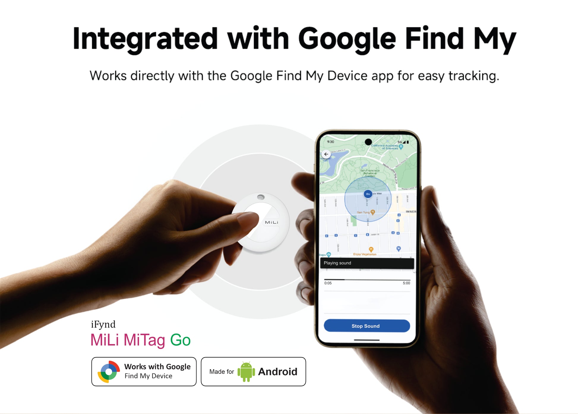 MiTag Go - Android Item Finder with Key Ring Works with Google's Find My Device - ifyndyou