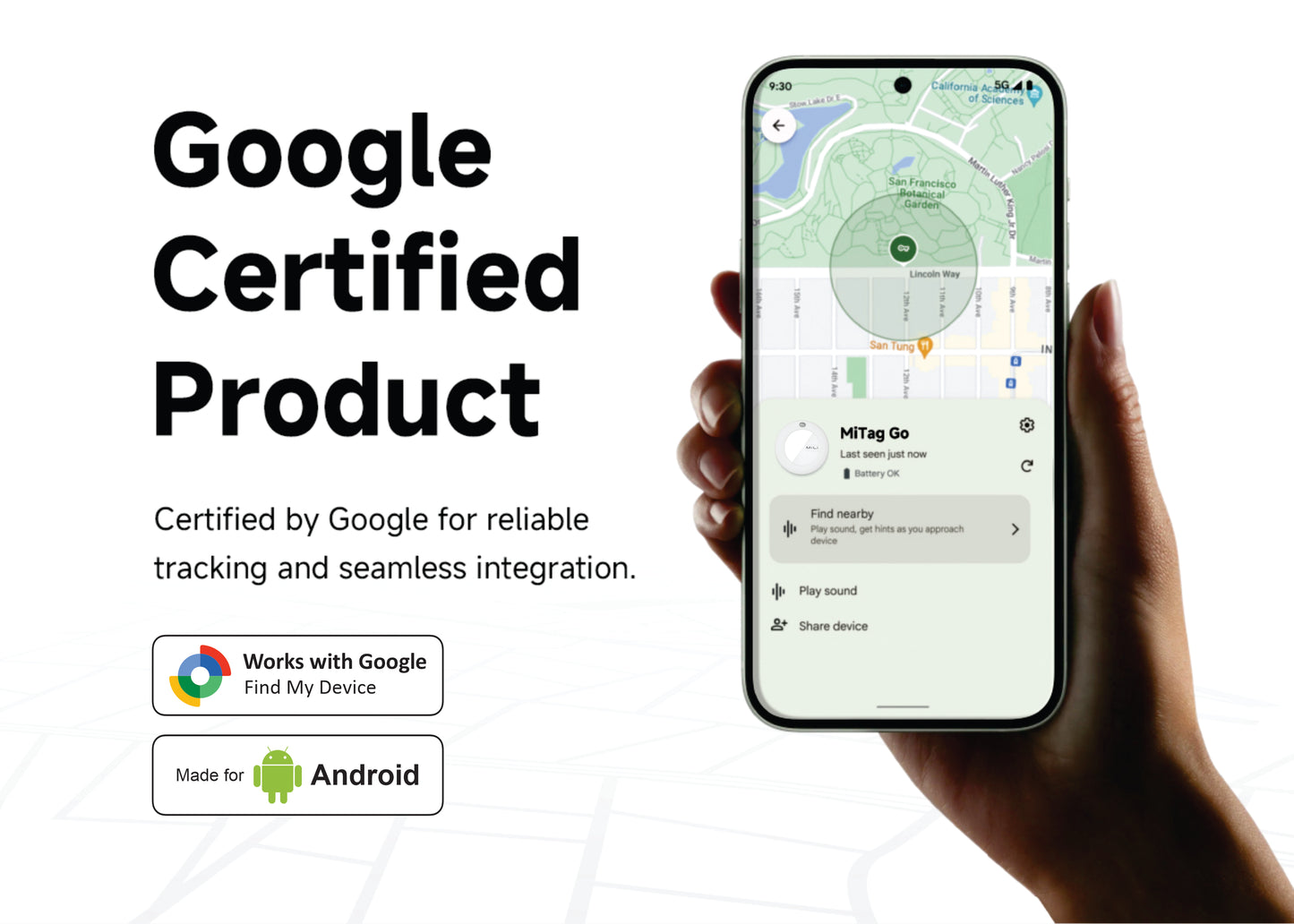 MiTag Go - Android Item Finder with Key Ring Works with Google's Find My Device - ifyndyou