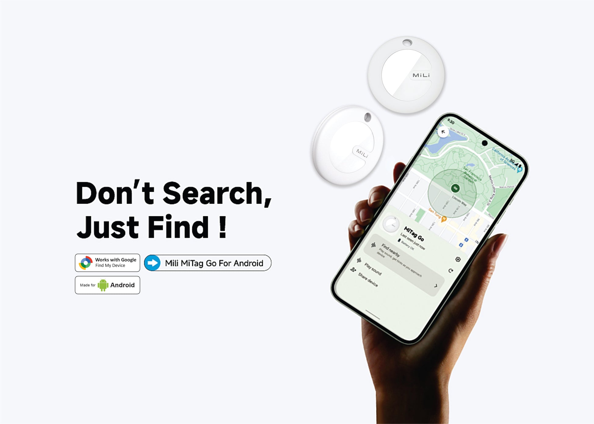 MiTag Go - Android Item Finder with Key Ring Works with Google's Find My Device - ifyndyou